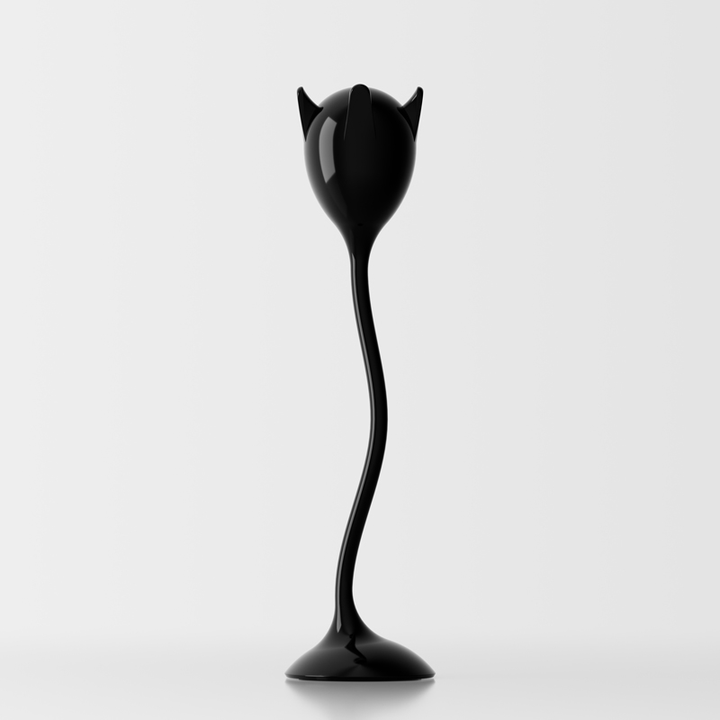 Tulipan schwarz glänzend lackiert 3